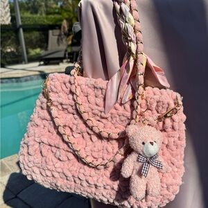 Pink Teddy Bear Women Bag